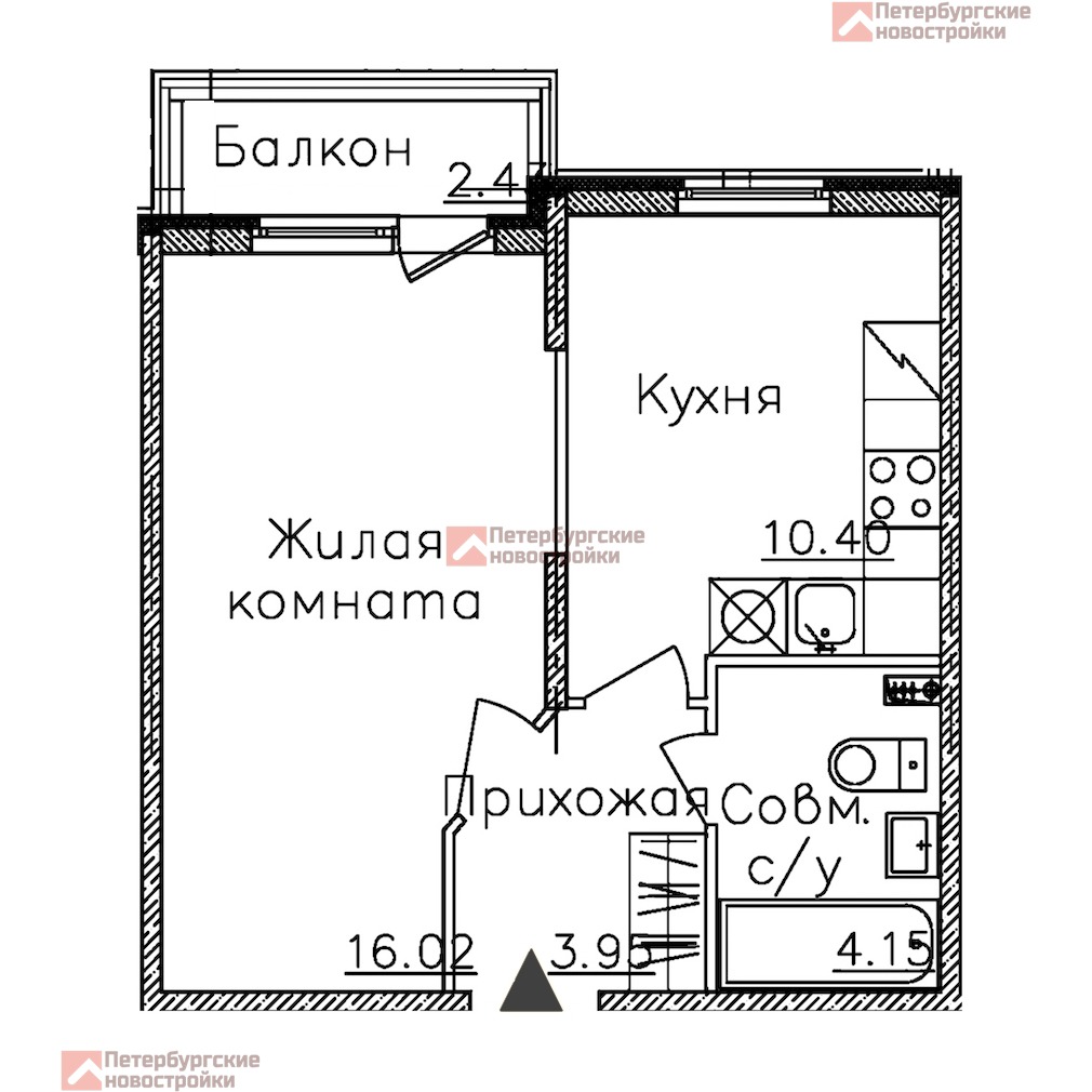 АН «Петербургские Новостройки» | Купить 1 к.кв. 35.25 м2 в новостройке от  застройщика в ЖК Новое Сертолово у метро Проспект Просвещения, Озерки,  Парнас